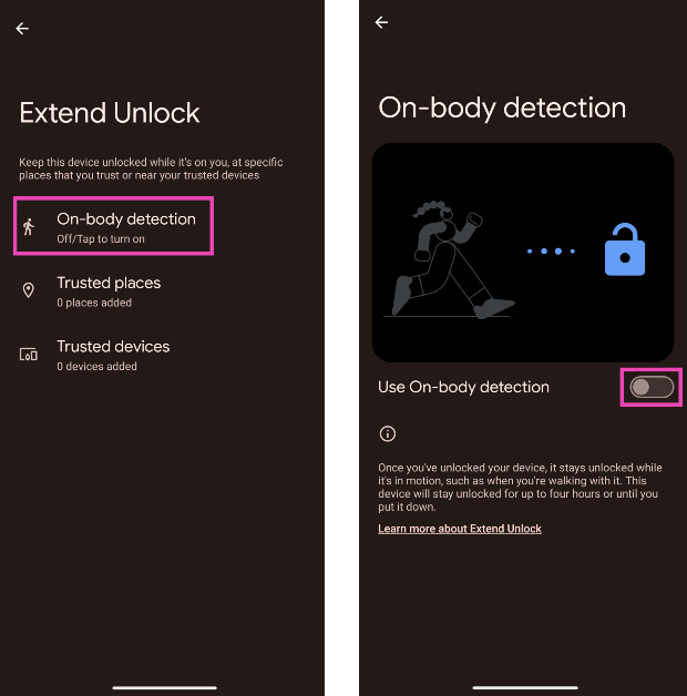 Step 6: Tap on On-body detection and turn on its toggle switch. Best 7 Ways to Unlock Your Android Device (2024)
