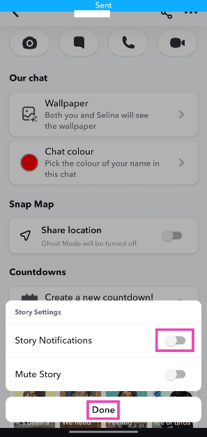 Step 5: Turn off the toggle switch for Story notifications.