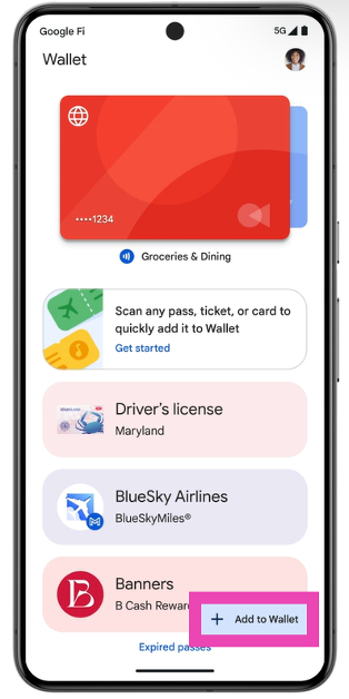 Step 1: Launch the Google Wallet app on your smartphone and tap the Add to Wallet option at the bottom right corner of the screen.