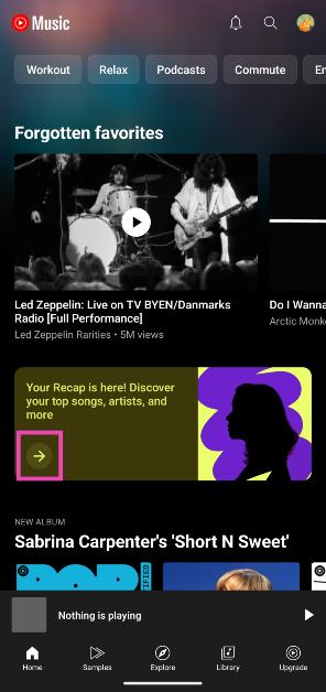 Step 2: Tap the Recap banner on the home page. If you don’t see the banner, proceed to the next step.