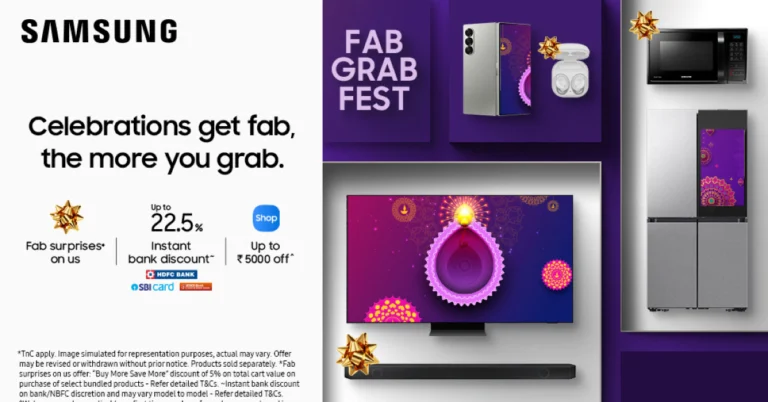 Samsung unveils 'Fab Grab Fest' offers in India with up to 53% off on smartphones and more