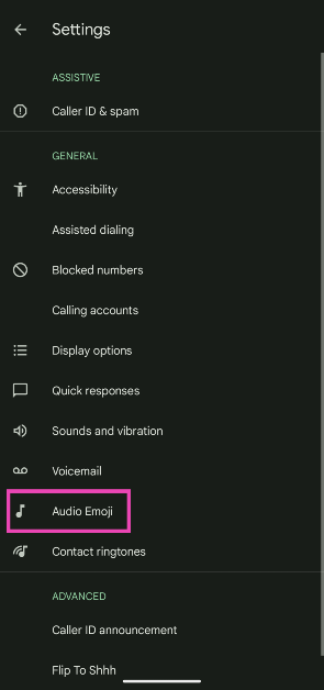 Step 4: Select Audio Emoji. Here is how you can turn off or disable Audio Emojis on your Android smartphone.