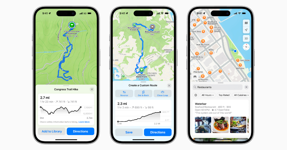 Create a custom hiking route in Apple Maps