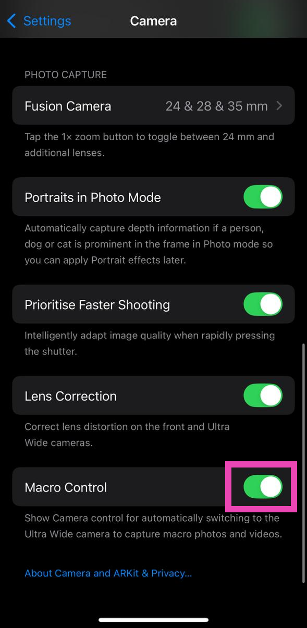 Step 3: Turn off the toggle switch for Macro Control.
