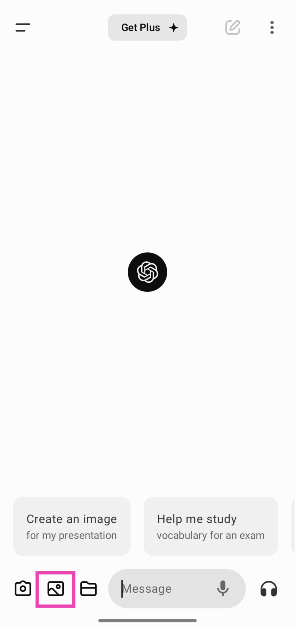 Step 5: Tap the picture icon and upload the screenshot.