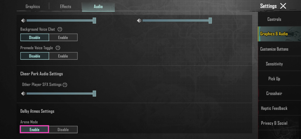 Step 8: Scroll down and Enable under Dolby Atmos Settings.