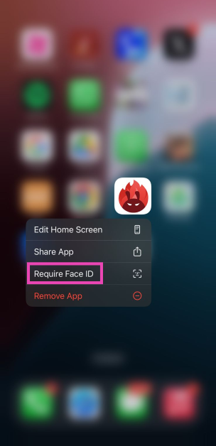 Step 2: Select Require Face ID from the popup menu.