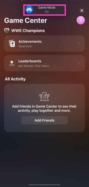 Step 4: Tap the pop-up to disable Game Mode.