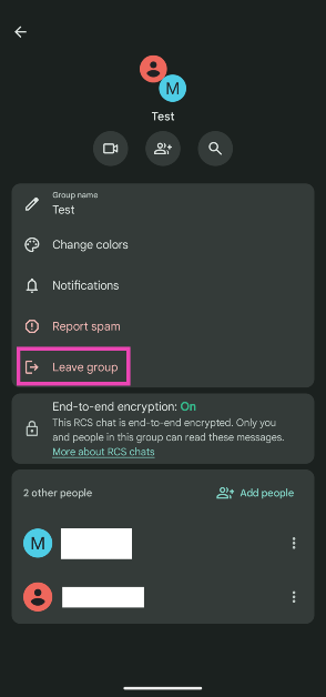 Step 4: Select Leave group. 2 Ways to Leave a Group Text Chat on Android (2024)