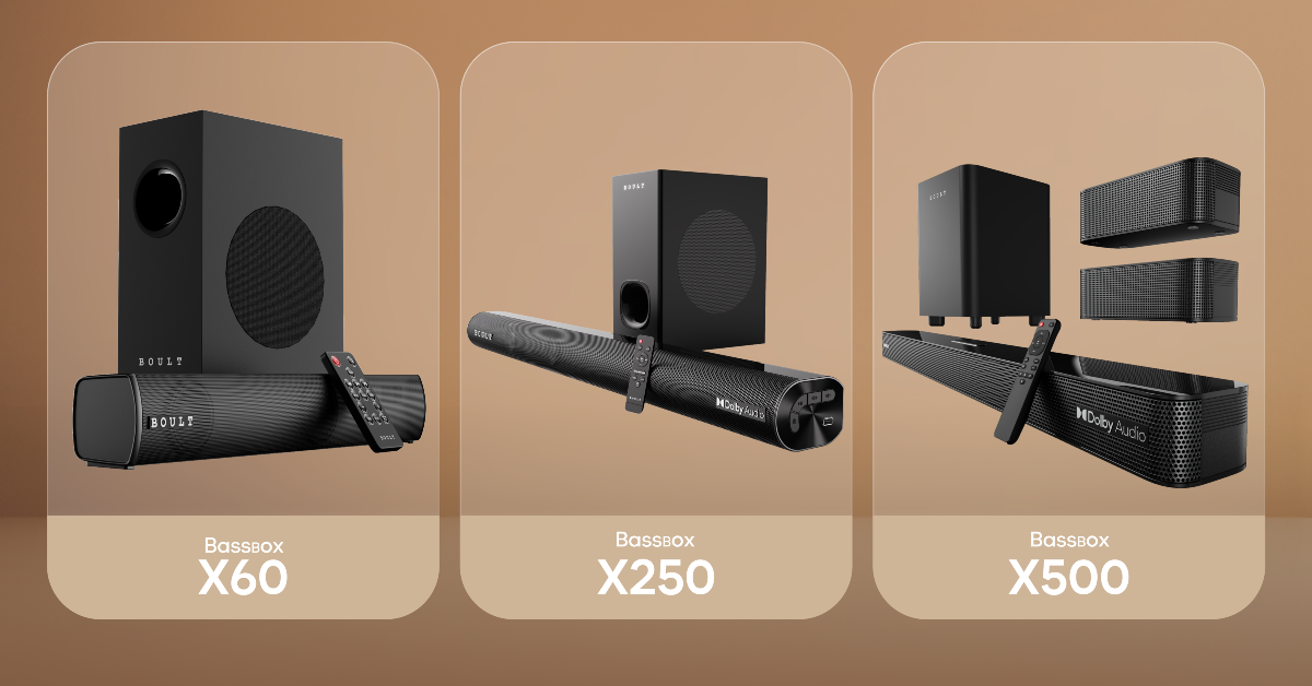 Boult introduced Bassbox X60, Bassbox X250, and Bassbox X500 soundbars in India