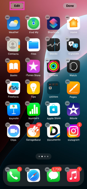 Step 3: Hit the Edit option in the top left corner of the screen.