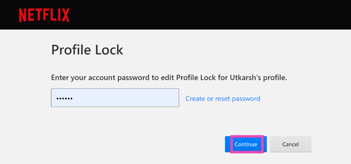 Step 6: Enter your account password.