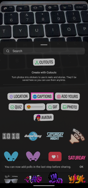 Step 4: Hit Caption. You can also tap the CC icon on the editing page to select this option.