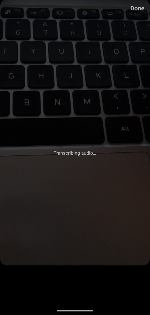 Step 5: Instagram will start transcribing the audio on your Reel.