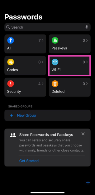 Step 2: Tap on WiFi.