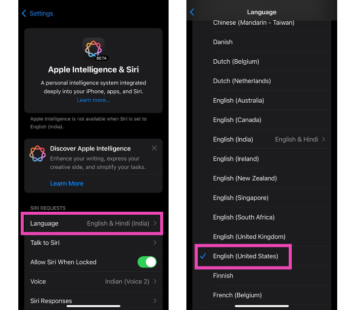 Step 5: Tap on Language and change it to English (United States). How to get Apple Intelligence on your iPhone, iPad, and Mac