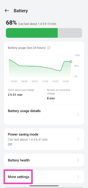 Step 2: Tap on More settings.