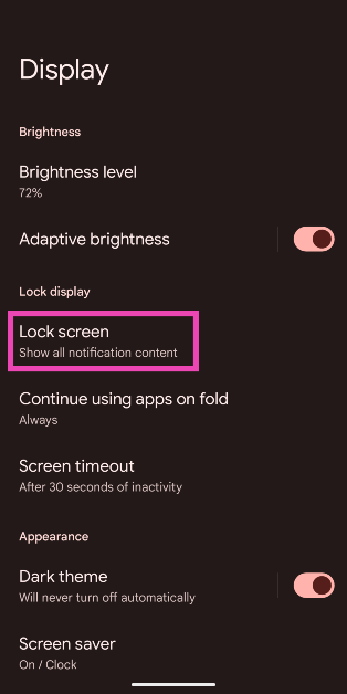 Step 2: Tap on Lock screen.