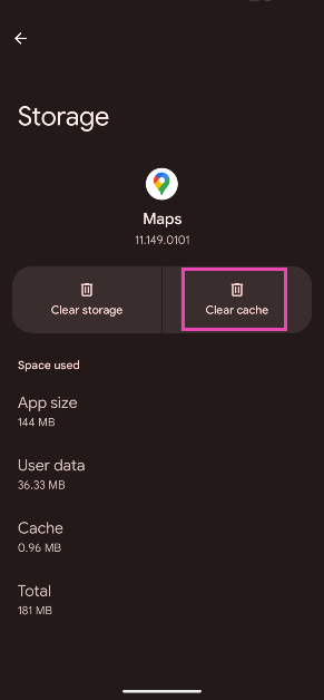 Step 4: Hit Clear cache.