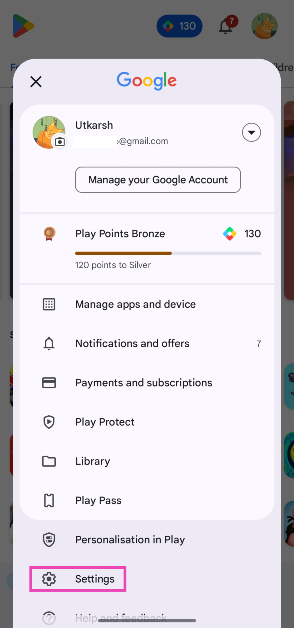Step 3: Tap on Settings.