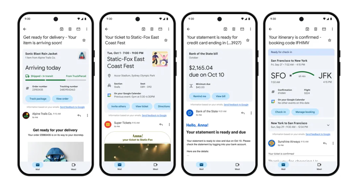 Gmail gets updated with new summary cards for better organisation and track purchases and more