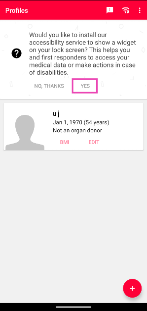 Step 5: Tap Yes on the banner at the top of the screen. This will install a lock screen widget for the app on your phone.  Top 4 ways to add medical information to your Android phone (2024)