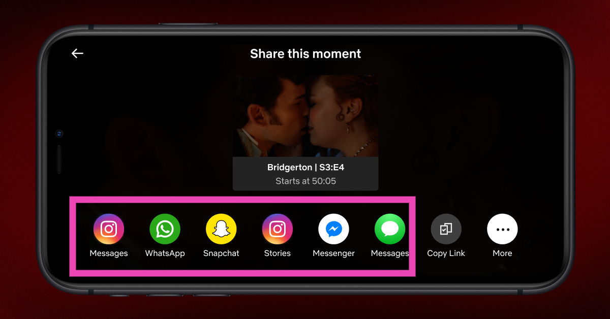 Step 7: You can share a Moment to your social media accounts as soon as it is created. You can share it from the My Netflix tab as well.
