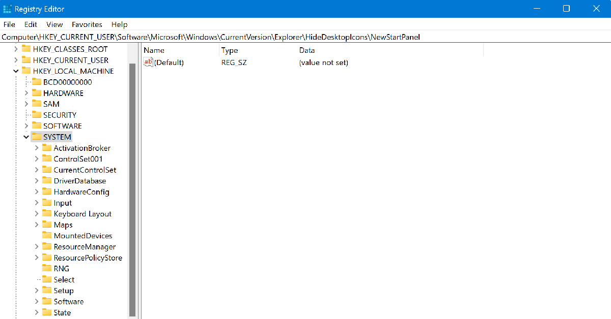 Step 2: Launch Registry Editor and paste the following text in its address bar: Computer\HKEY_CURRENT_USER\Software\Microsoft\Windows\CurrentVersion\Explorer\HideDesktopIcons\NewStartPanel How to remove the ‘Learn About This Picture’ icon in Windows 11
