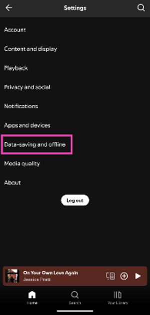 Step 4: Tap on Data-saving and offline.