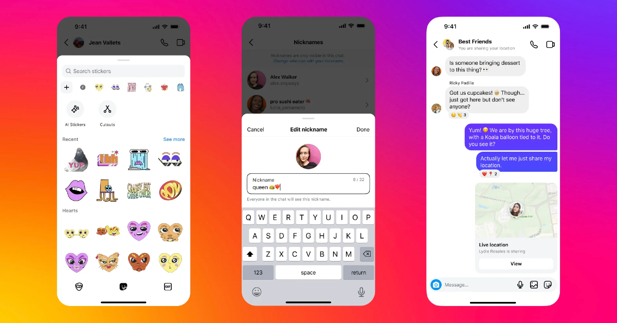 Instagram introduces 17 new sticker packs, an updated DM sticker tray, nicknames and location sharing in DMs