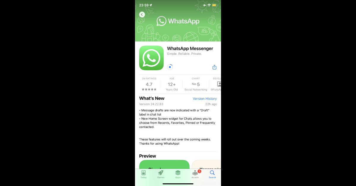 WhatsApp released a chat message draft feature for iOS users