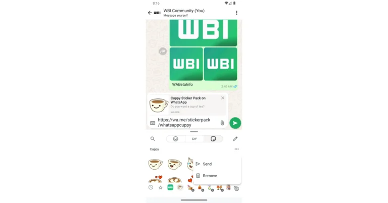 WhatsApp for iOS and Android beta testers gets the ability to share sticker pack