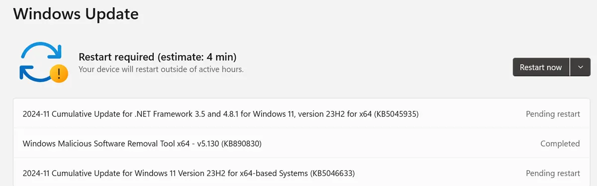 Windows 11 update Novemeber 2024