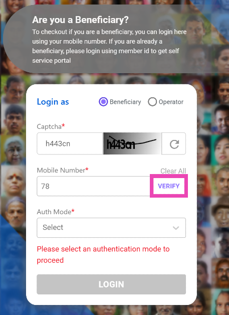 Step 4: Hit Verify next to your mobile number.