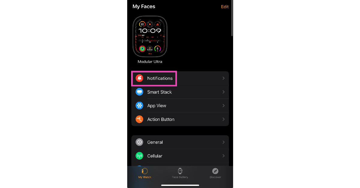 Step 2: Tap on Notifications.