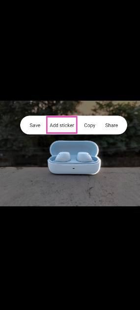 Step 4: Tap Add Sticker in the pop-up menu.