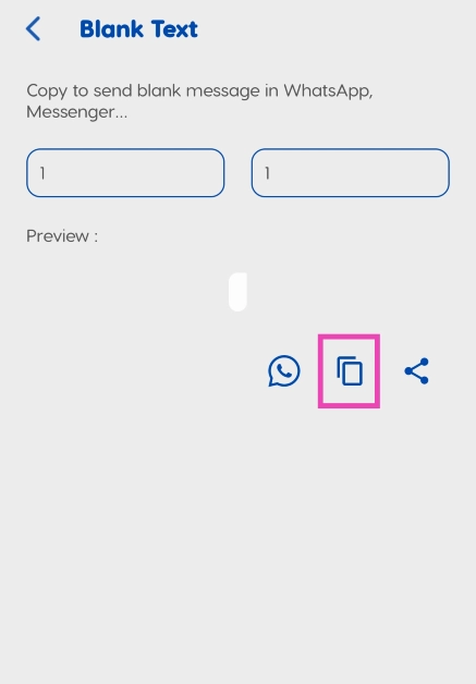 Step 3: Enter 1 and 1 in the row number and char number fields. 3 Ways to Send Blank Messages on WhatsApp, Instagram, & Telegram (2024)
