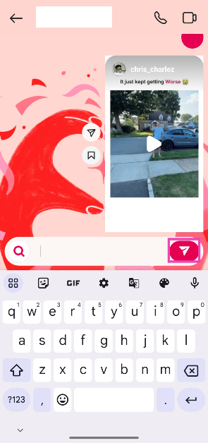 Step 3: Open a conversation and paste the blank character.