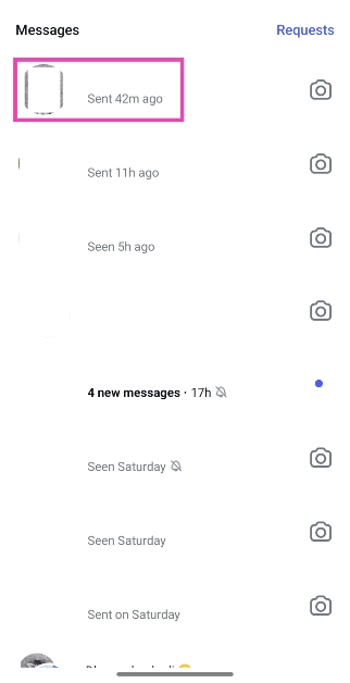 Step 3: Open a conversation and paste the blank character.