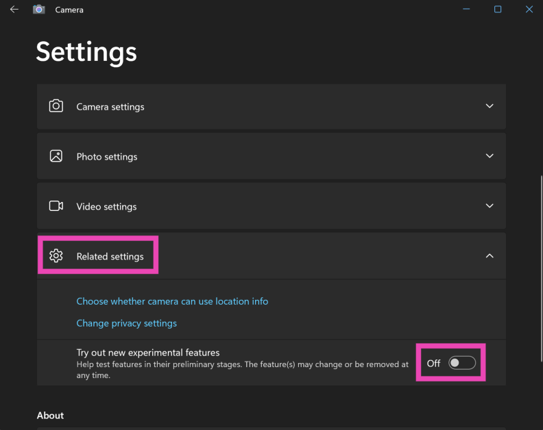Step 2: Expand the option for Related settings.