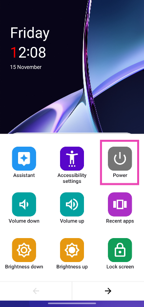 Step 6: Tap on the Power tile. 8 Ways to Reboot an Android Smartphone or Tablet Safely