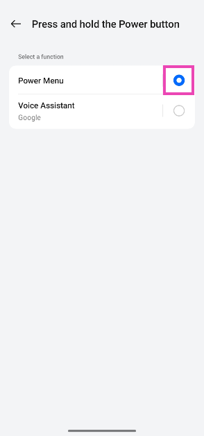 Step 4: Select Power Menu.