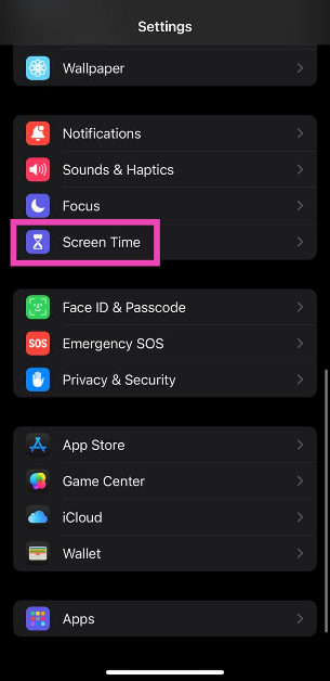 Step 1: Go to Settings and select Screen Time.
