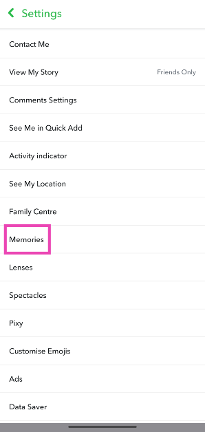 Step 3: Scroll down and select Memories. 4 Easy Ways to Recover Deleted Snapchat Memories