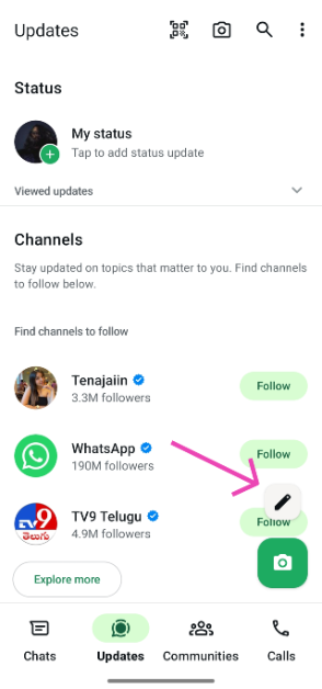 Step 3: Tap the pencil icon in the bottom right corner of the screen.