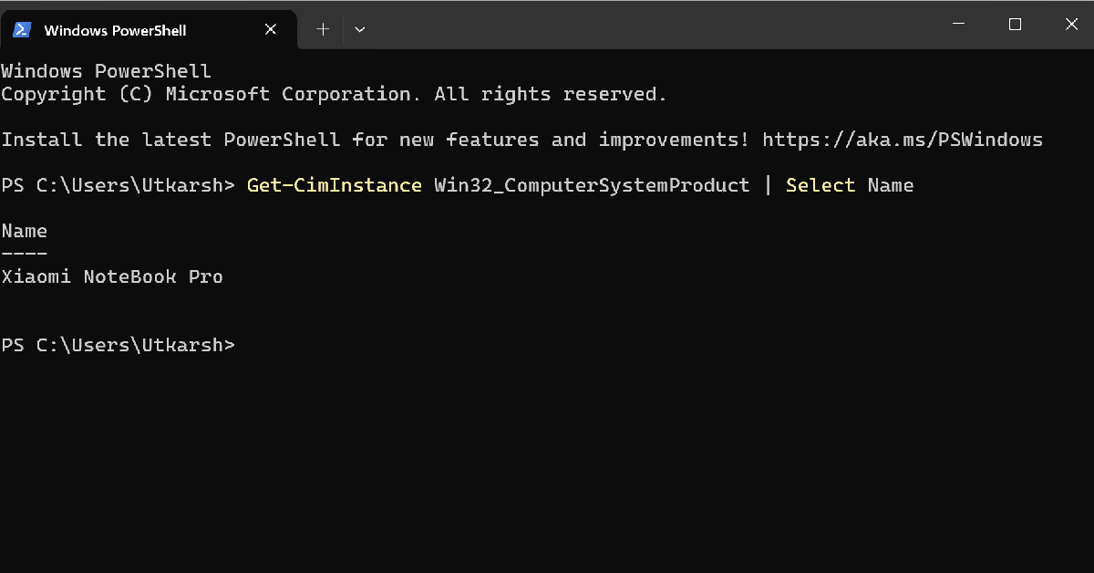Use Windows Powershell