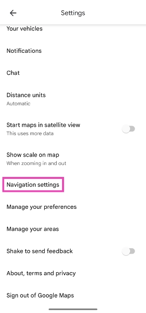 Step 4: Scroll down and select Navigation settings.