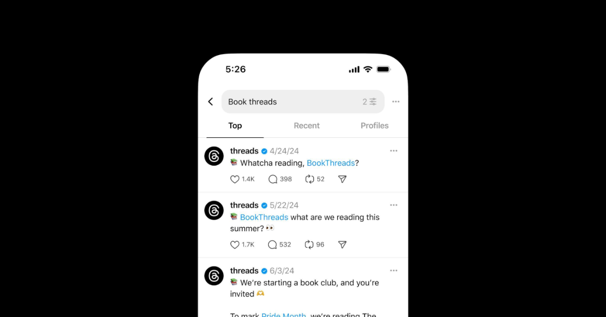 Users can now choose between Top and Recent posts in the search menu thanks to new capabilities added to the search bar by Threads. A refine option with three options—After date, Before date, and From profile—is one of the new options on the right side.