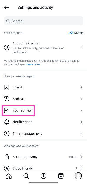 Step 3: Tap on Your activity. How to check someone’s username history on Instagram?