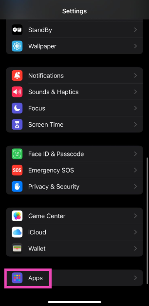 Step 1: Go to Settings and tap on Apps. How to disable Apple Intelligence on an iPhone? disable notification summary